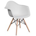 thumbnail image 1 of Alonza Series Green Plastic Chair with Wooden Legs, 1 of 9