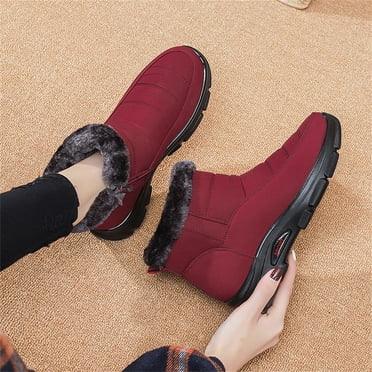 Pisexur Vendredi Fou Offres 2022! EGNMCR Bottes d'Hiver pour Femmes Bottillons Chauds Imperméables Confortables à Enfiler Extérieur Doublure Doublée de Fourrure Chaussures d'Hiver pour Femmes