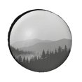 thumbnail image 1 of Camping Spare Tire Cover Trees And Mountains in A Foggy Landscape Wheel Tire Cover for Travel Trailers Protectors Weatherproof Dust-Proof Nature Landscape Tire Cover 14 Inch, 1 of 8