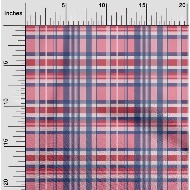 oneOone Cotton Poplin Fabric Madras Check Decor Fabric Printed BTY 42 Inch Wide