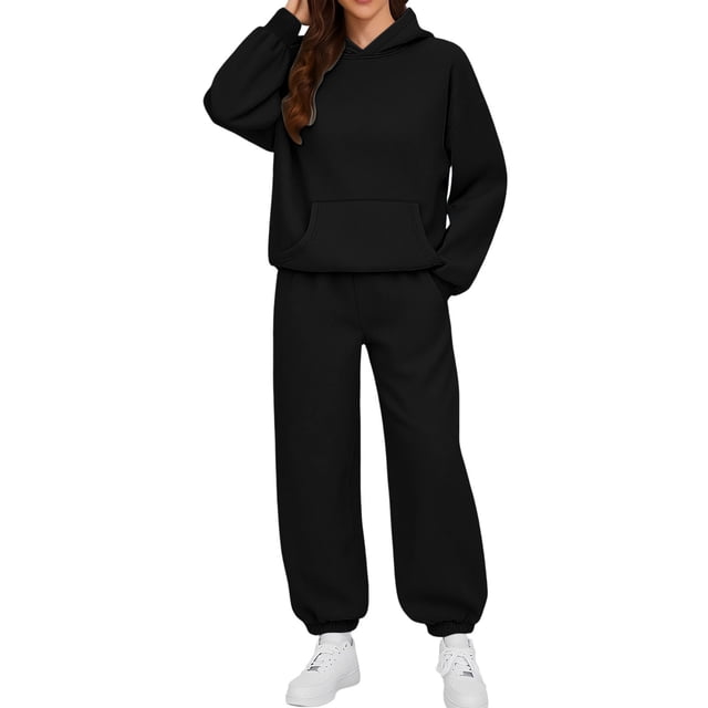 sageysalite Ensembles de Survêtements pour Femmes Col Rond Chandail à Enfiler Manches Longues Ensembles 2 Pcs Décontractés Entraînement Course Jogger Ports Tenues d'Automne