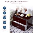 thumbnail image 4 of Costway 2 PCS 2 Tiroirs Commode Organisateur Horizontal Bois Table de Chevet, 4 of 10