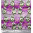 thumbnail image 1 of Soimoi Moss Georgette Fabric Leaves & Magnolia Floral Decor Fabric Printed Yard 42 Inch Wide, 1 of 5