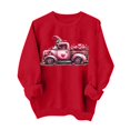 thumbnail image 2 of Styesk Chemises à Manches Longues pour Femmes Imprimé Cœur Hauts Confortables Doux Col Rond T-Shirts Chandail Mode Léger Chandail en Molleton Graphique de la Saint-Valentin Hauts Décontractés, 2 of 3