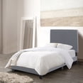 thumbnail image 1 of CorLiving Juniper Fabric Upholstered Adult Twin Platform Bed with Padded Headboard and Slats, No Box Spring Required, Grey, 1 of 12