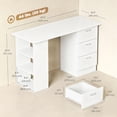 thumbnail image 3 of HOMCOM Computer Desk with 3-Tier Storage Shelves, Home Office Desk, White, 3 of 10