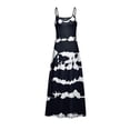 thumbnail image 5 of SMihono Robe Maxi Bohème d'Été pour Femmes Grande Taille Mode Vacances Été Manches Rayures Imprimé Col en V Aguichant Décontractée Longue Robe Maxi Plage Robe d'Été, 5 of 5