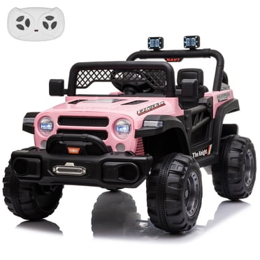 VOLTZ TOYS Jeep 12V Kids Ride On Car Toy with Open Doors, Working Searchlights, Parental Remote Control & LED Headlights - Pink