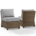 thumbnail image 3 of Afuera Living Wicker / Rattan Armless Patio Chair in Gray/Brown (Set of 2), 3 of 11