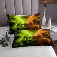 thumbnail image 3 of Erosebridal Neon Lightsaber Coverlet Set Queen, Yellow Orange Geometry Bedding Set, Lightning Decor, 3 of 5
