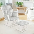 thumbnail image 3 of Patiojoy Rocking Chair Baby Nursery Chair Glider with Ottoman &Storage Pocket Grey+ White, 3 of 6