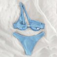 thumbnail image 5 of Cameland Ladies' Sexy Split Shoulder Steel Support Bikini Solid Color Two-piece Swimsuit, 5 of 5