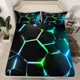 thumbnail image 2 of Erosebridal Modern Abstract Bed Sheets Set Full Size, Striped Geometric Bed Sheets Full, Minimalst Decor, 4pcs, 2 of 7