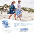 thumbnail image 4 of Gymax 2 Pcs Chaise de Plage Pliante Camping Pelouse Chaise à Sangles Légère 1 Position Bleu, 4 of 8