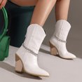 thumbnail image 5 of Qertyioot Bottes de Neige Zippées pour Femmes, Bottes Mode Unies à Talons Hauts Pointus, 5 of 5