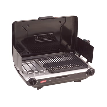 Gril/réchaud de camping Coleman au propane de table, 2 en 1, 2 brûleurs