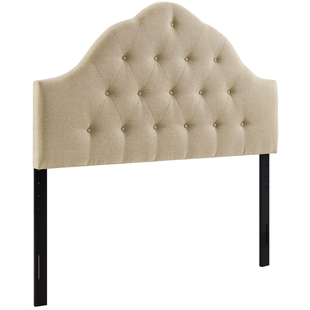 Modway Tête de Lit King Capitonnée à Boutons en Tissu de Lin, Beige