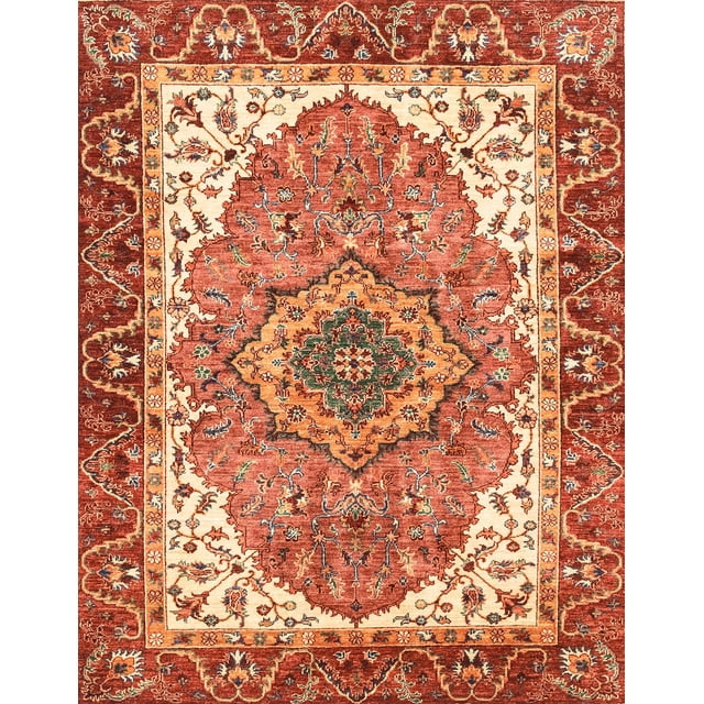 Ahgly Company Tapis d'Intérieur Rectangulaires Abstraits Persans Rouges, 2 Pieds x 4 Pieds