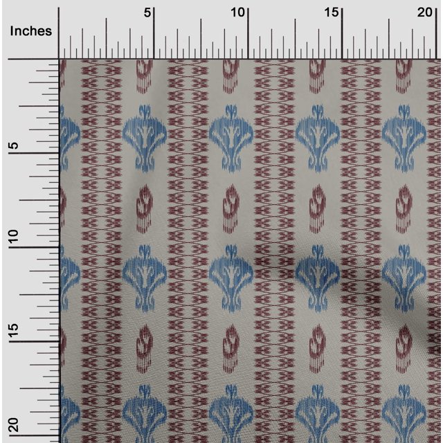 oneOone Tissu Polyester Lycra Tourbillon & Paisley Ikat Imprimé 1 Yard 56 Pouces de Large