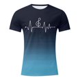 thumbnail image 1 of LUOGENLI T-shirts pour Homme pour Hommes T-Shirt à Imprimé Numérique Col Rond Manches Courtes T-Shirt 4xlt T-shirts pour Hommes T-shirts Graphiques Pâques 4xlt T-shirts pour Hommes T-shirts Graphiques Saint-Valentin Bleu Pâle L, 1 of 1