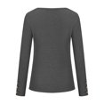 thumbnail image 4 of AherBiu Hauts à Manches Longues pour Femmes, Côtelés, Extensibles, Ajustés, Col Rond, Couche de Base, T-Shirts, Tunique, Chemisier, 4 of 7
