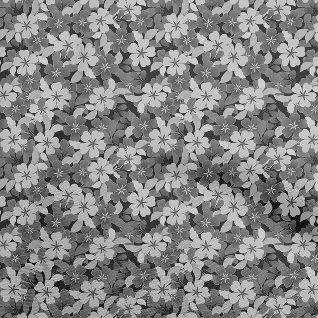 oneOone Tissu Popeline de Coton Sergé Gris Floral Rétro Tissu pour Robe Tissu Imprimé au Mètre 56 Pouces de Large