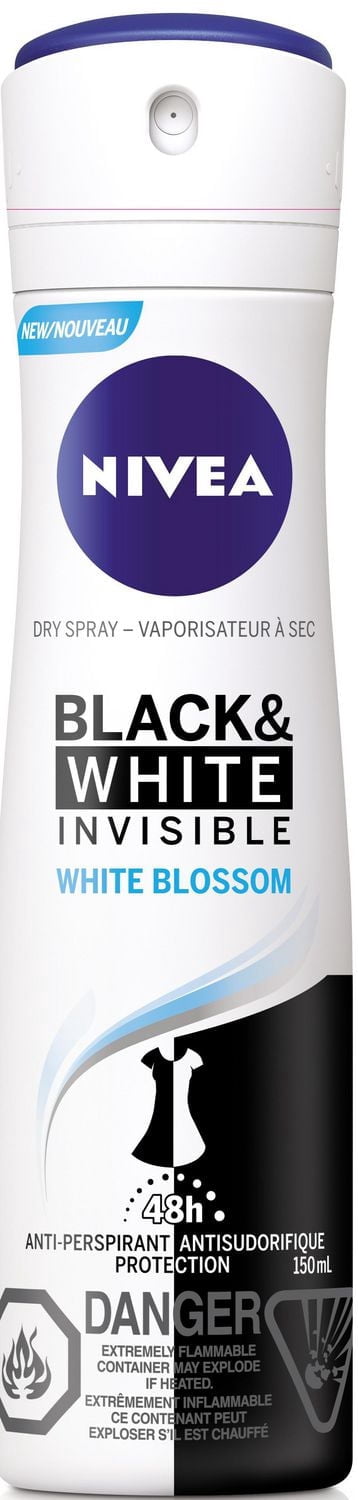 NIVEA Black & White Invisible White Blossom 48H Anti-Perspirant Protection Dry Spray