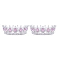 thumbnail image 2 of ZheElen Alloy Durable And Non-deforming Rhinestone For Wedding Or Cosplay Family Wedding Hair Crown Silver + pink 2Set, 2 of 6