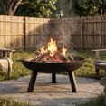 thumbnail image 2 of Sunnydaze Outdoor Camping or Backyard Large Round Cast Iron Rustic Fire Pit Bowl - 30" - Black Finish, 2 of 10