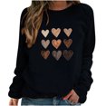 thumbnail image 2 of Aboser Chandails Molletonnés à Enfiler pour Femmes de la Saint-Valentin, Chandails à Imprimé de Cœur, Hauts Chandail, Manches Longues, Col Rond, Chemises, Blouse Ample Mode, Chandail Molletonné pour Adolescentes, 2 of 6
