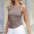 thumbnail image 2 of Plebaso Womens Slim Striped Tank Tops Sleeveless Crewneck Ruched Blouses Summer Casual Basic Tee Tops, 2 of 5