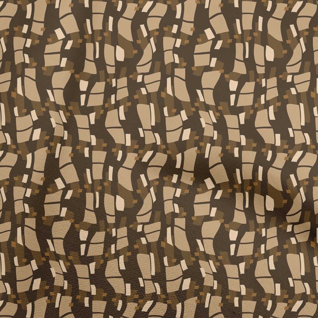 oneOone Viscose Chiffon Brown Fabric Abstract Craft Projects Decor Fabric Printed By The Yard 42 Inch Wide