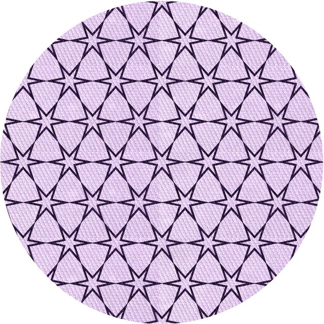 Ahgly Company Tapis d'Intérieur Ronds Lavables à la Machine, Style Transitionnel, Fleur Violette Violette, Tapis de Zone, 6 Pieds Rond