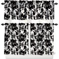 thumbnail image 1 of Western Black Cowhide Print Window Valance,Retro Home Bedroom Living Room Animal Cowhide Pattern Valance 3 Sets, 1 of 5