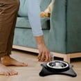 thumbnail image 3 of IH Casa Decor Bold Pet Pet En Acier Inoxydable Avec Support Noir - Ensemble De 2, 3 of 4