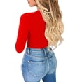 thumbnail image 4 of Hauts pour Femmes à Manches Longues Mode Femmes Couleur Unie Manches Longues Décontracté Blouse T-shirt d'Intérieur Hauts, 4 of 8