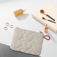 thumbnail image 4 of Stylish Striped Woolen Knitted Cosmetic Bag, Multi-functional Portable Coin Purse with Zipper, Easy-Clean Ins-Style Pencilcase,White, 4 of 8