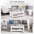 thumbnail image 4 of HOMCOM Lift Top Coffee Table with Hidden Storage and Open Shelves, 4 of 10