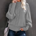 thumbnail image 2 of TIMIFIS Chandails pour Femmes Chandail à Enfiler Haut Col Rond Manches Longues Ample Duveteux Tricot Épais Chaud Chandail à Enfiler Hiver Automne Haut Vêtement d'Extérieur Automne/hiver, 2 of 5