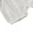thumbnail image 4 of Baby Lace Little Flying Sleeve One-Piece Romper + Headscarf Female Baby Linen Back Button Lace Edge Romper  Two-Piece Set, 4 of 15