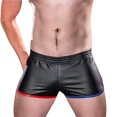 thumbnail image 1 of Shorts de Tentation Masculins en Cuir Slim Fit pour Homme, 1 of 4