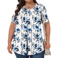 thumbnail image 4 of DDAPJ pyju Hauts Boho pour Femmes Grande Taille T-Shirts Graphiques Floraux Col Rond Manches Courtes Blouse d'Été Décontractée Tunique Coupe Ample Chemise Cache-Ventre Ventes Éclair d'Aujourd'hui Bleu Pâle XXXXXL, 4 of 9