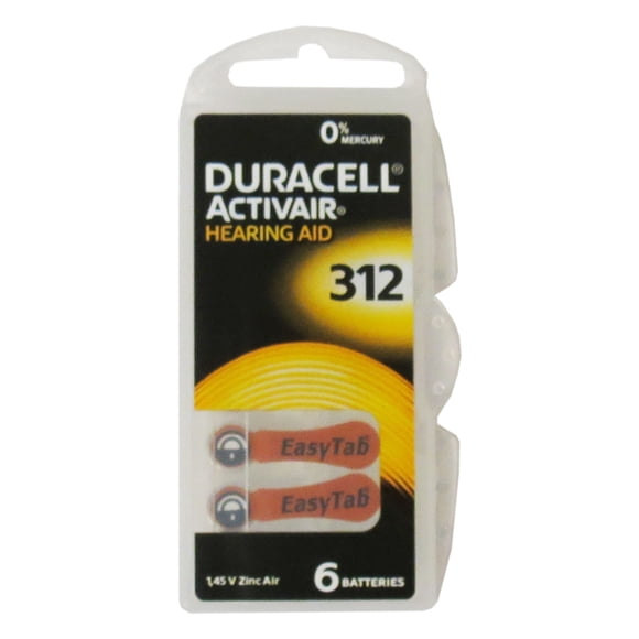 90-Pack Size 312 Duracell Easy Tab Hearing Aid Batteries (DA312)