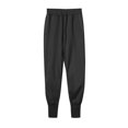 thumbnail image 4 of FcBaudy Full Length Pants Men's Fashion Drawstring Elastic Waist Solid Color Casual Sweat Length Pants Men Pants, 4 of 8