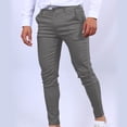 thumbnail image 2 of Pantalon d'Été pour Homme à Jambe Droite, Mince, Décontracté, de Style Professionnel, 2 of 5