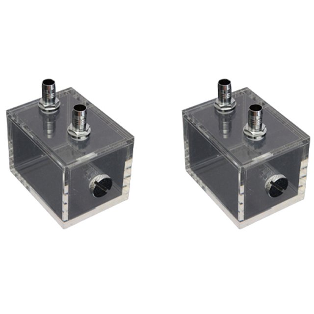 2X Nouveau 200Ml Acrylique Réservoir d'Eau Refroidisseur Radiateur Pc Cpu Bloc d'Eau Transparent