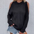 thumbnail image 1 of RKSTN Chandails pour Femmes Mode Couleur Unie Décontracté Col Rond Manches Longues T-Shirt Ample Blouse Hauts Chandail Chandails d'Automne, 1 of 5