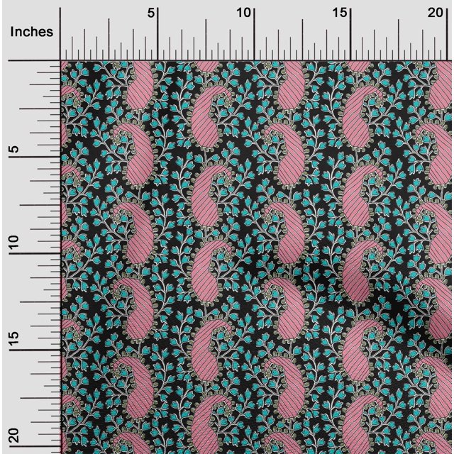 oneOone Polyester Lycra Fabric Floral & Paisley Block Fabric Prints By Yard 56 Inch Wide