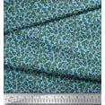 thumbnail image 2 of Soimoi Blue Heavy Canvas Fabric Rose Leaves Print Fabric by the Yard 58 Inch Wide, 2 of 2