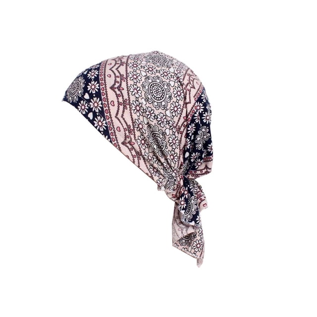 Chemo Chapeau Impression Foulard Femmes Coton Musulman Turban Stretch Cheveux Perte Liée Baotou Chapeaux